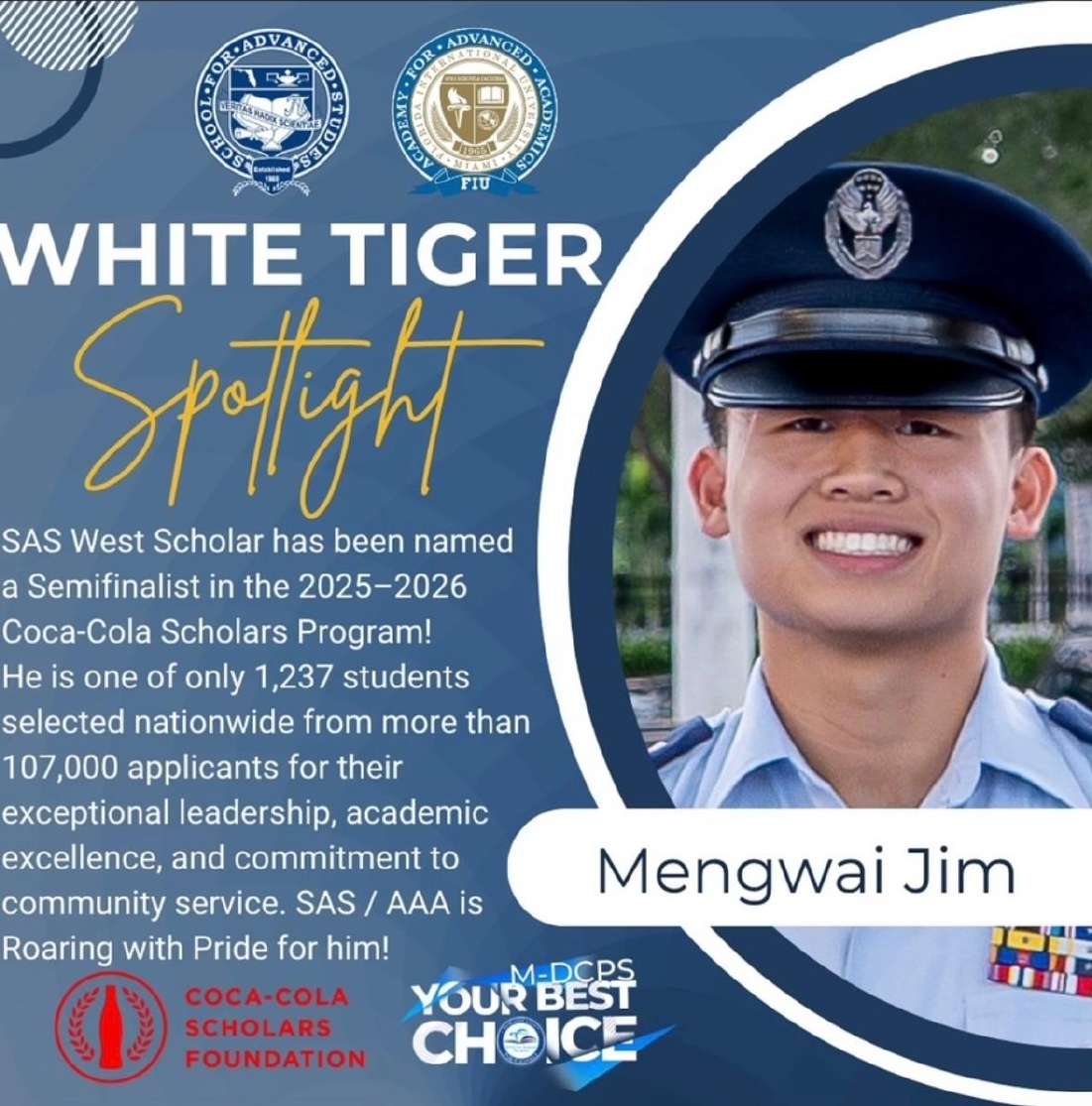 Coca-Cola Scholars Semifinalist school spotlight feature
