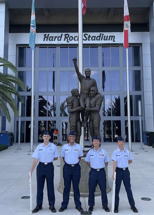 Color Guard team at Hard Rock Stadium