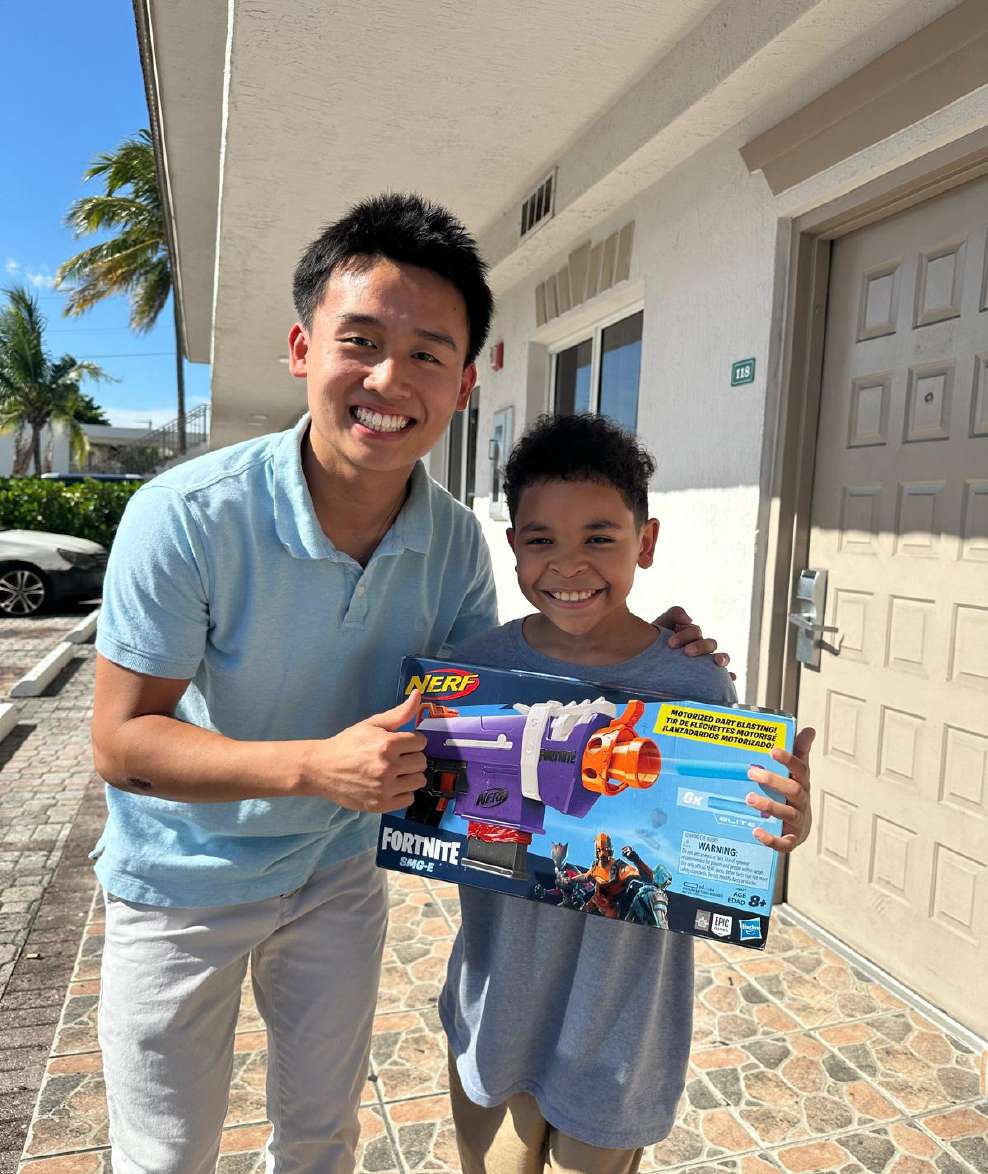 Delivering holiday gifts to local kids