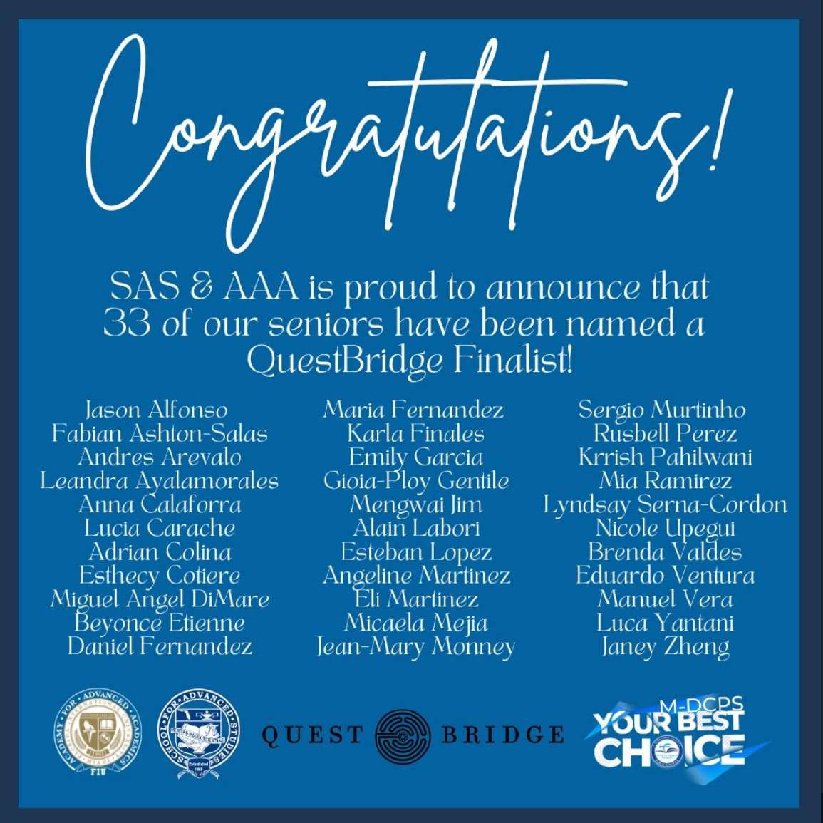 QuestBridge Finalist announcement